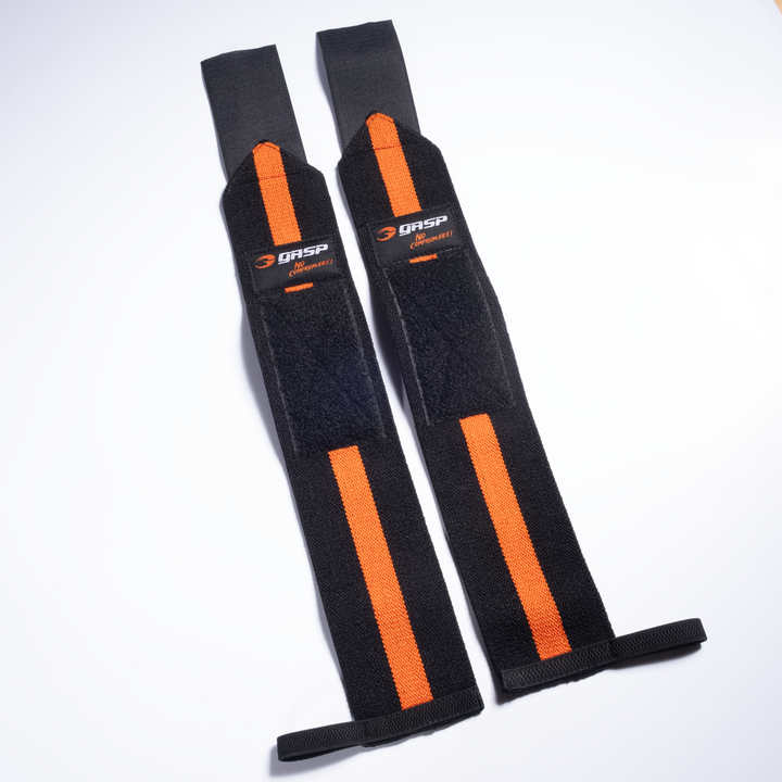 GASP 1RM wrist wraps, Black/Flame