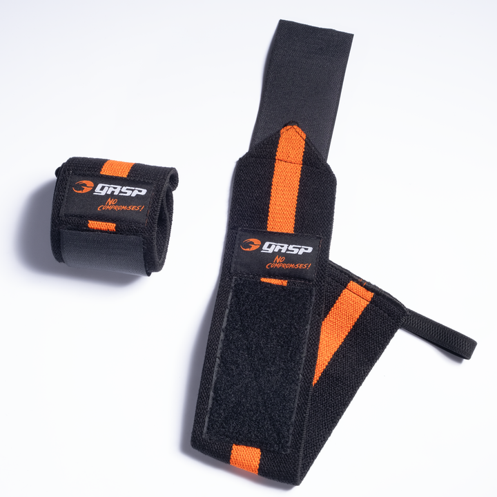 GASP 1RM wrist wraps, Black/Flame