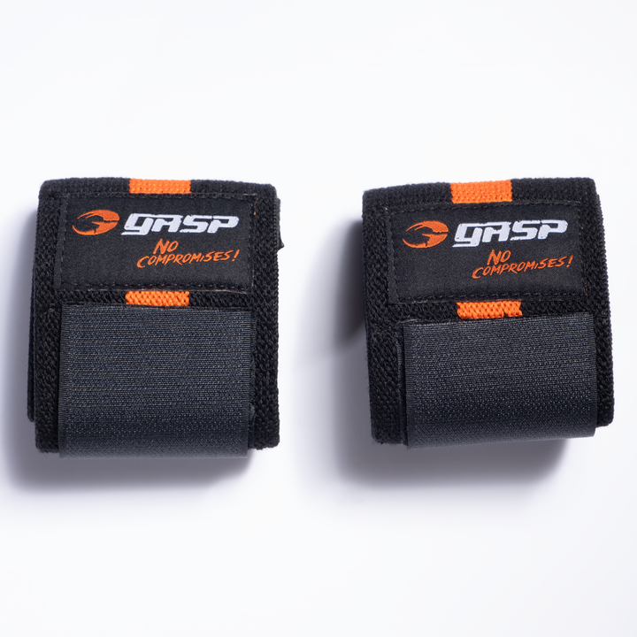 GASP 1RM wrist wraps, Black/Flame