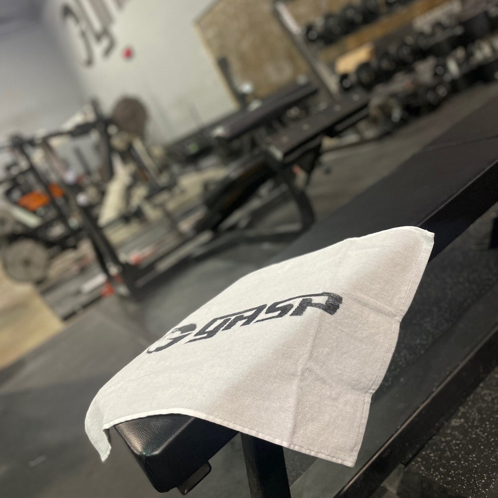 GASP Gym Towel, White/Grey - MUSL BUDDIES