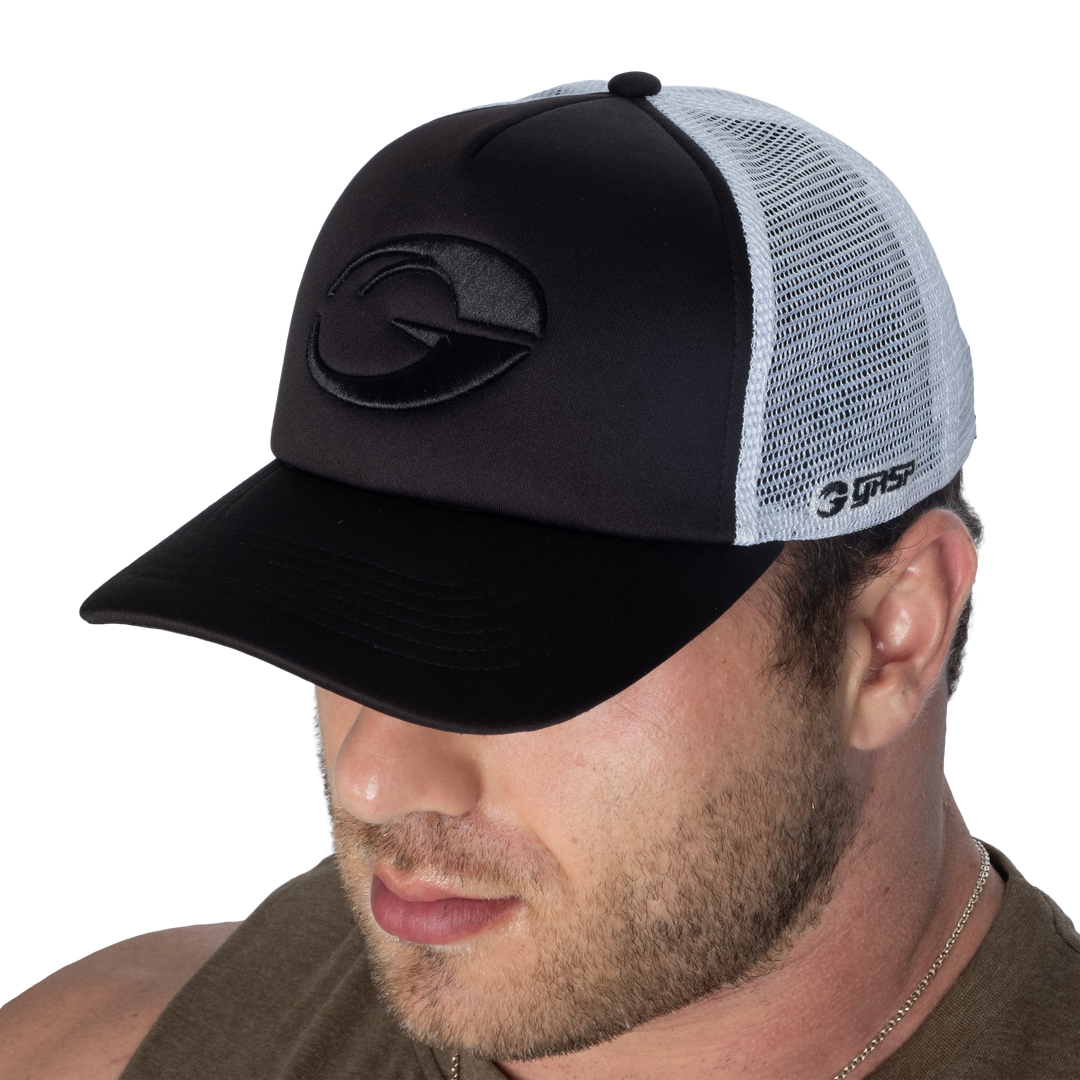 Gasp Foam Trucker Cap, Black/White