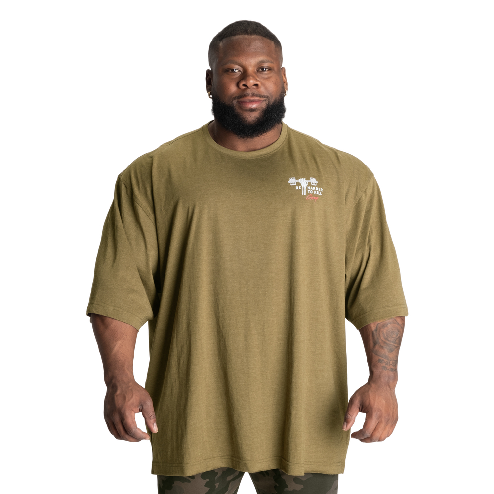 Harder To Kill Iron Tee, Army Green Melange - MUSL BUDDIES