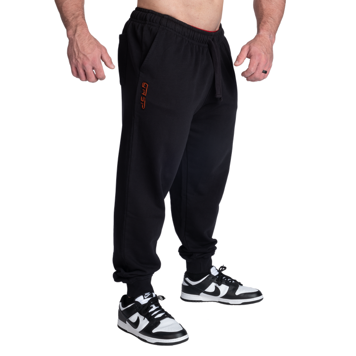 Baggy Street Pants, Black/Flame