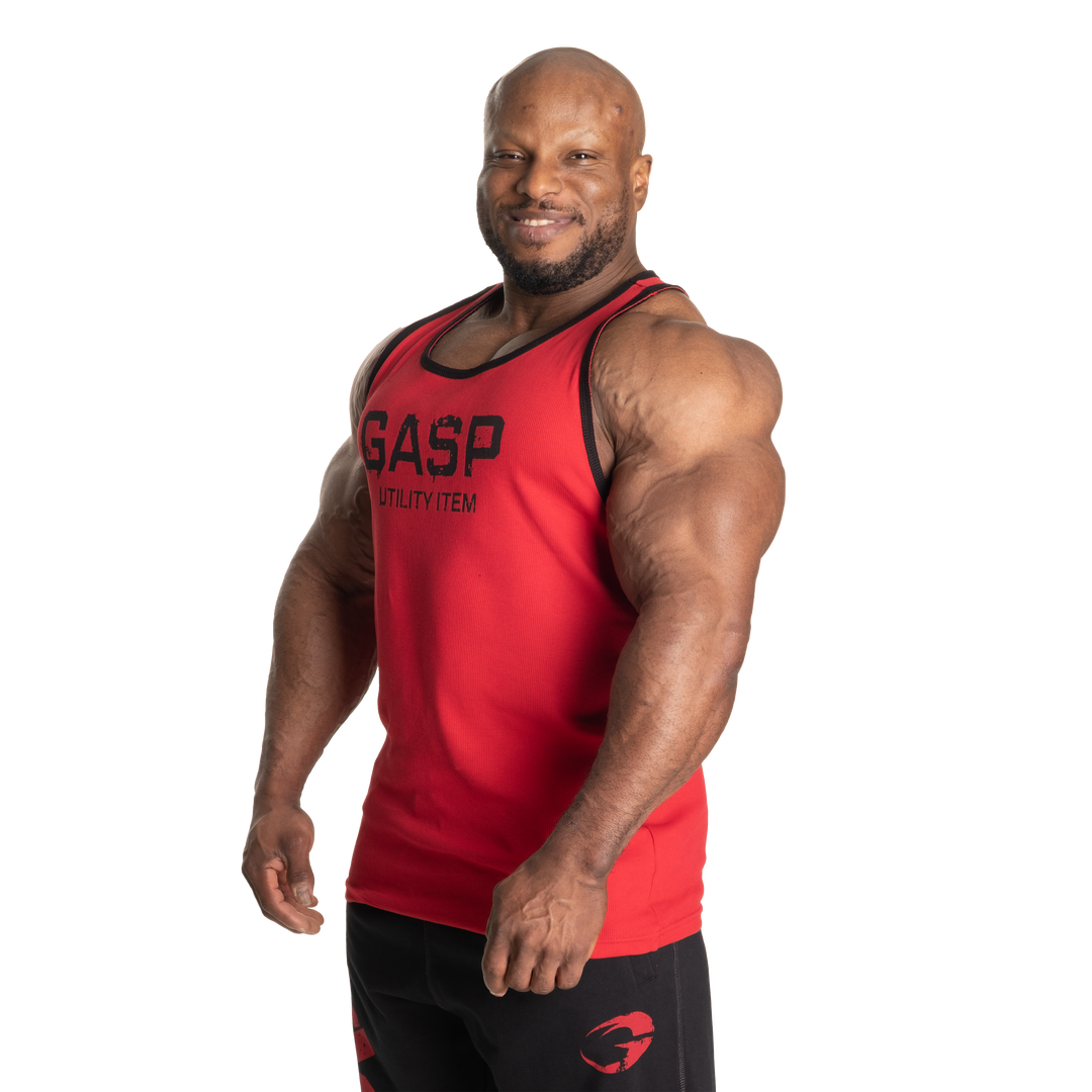 Ribbed T-back, Chili Red