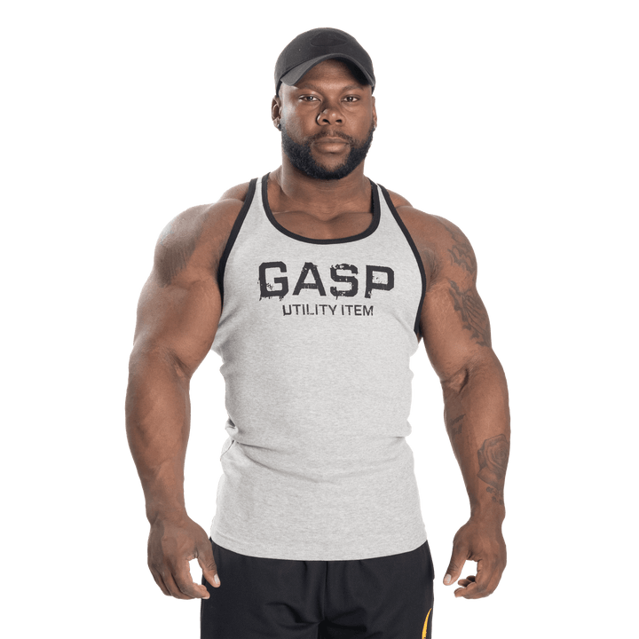 Ribbed T-back, Grey Melange - MUSL BUDDIES