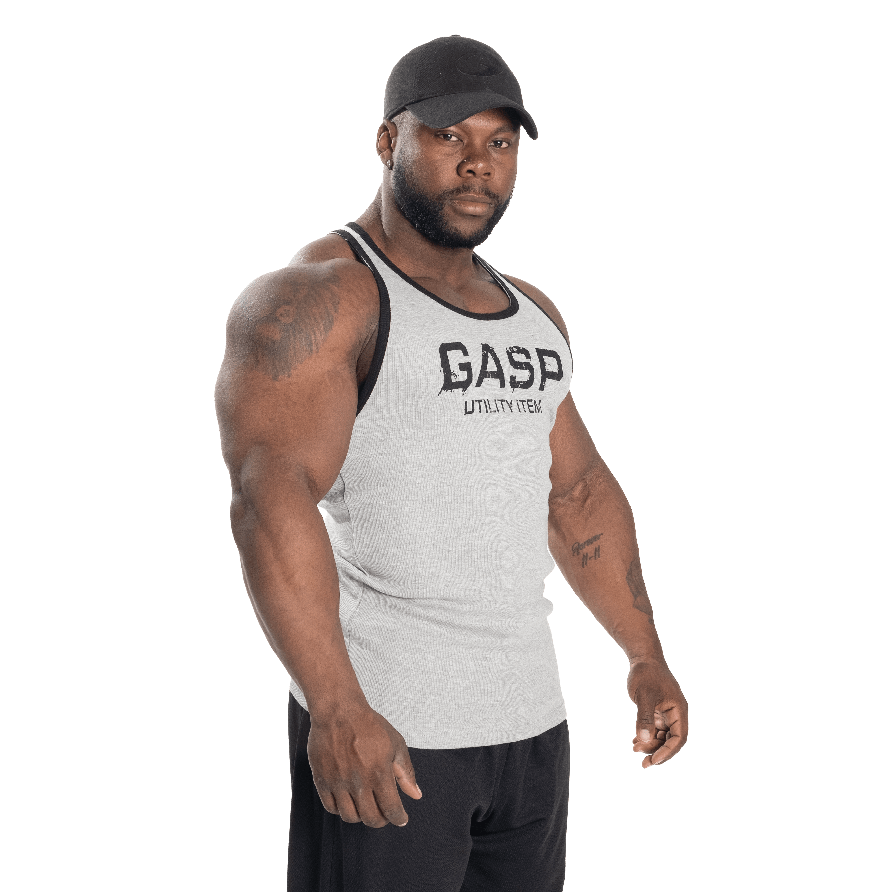 Ribbed T-back, Grey Melange