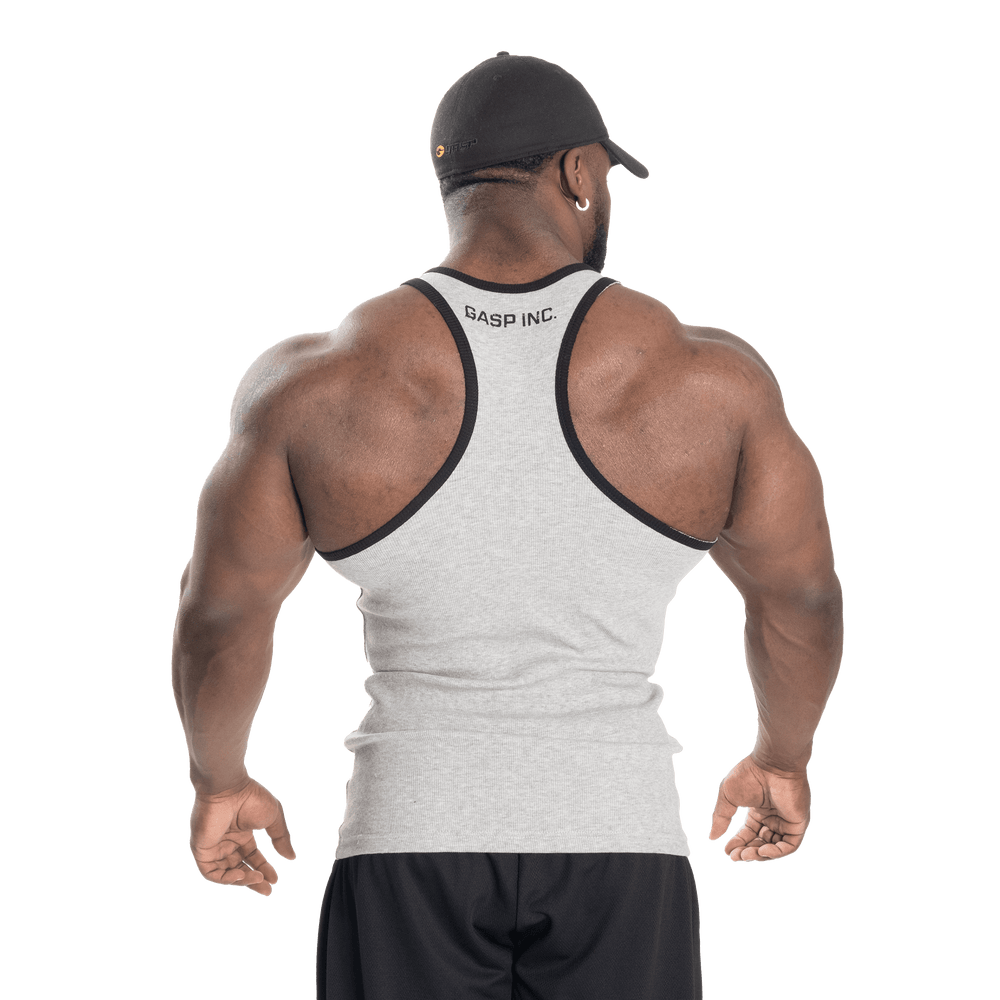 Ribbed T-back, Grey Melange - MUSL BUDDIES