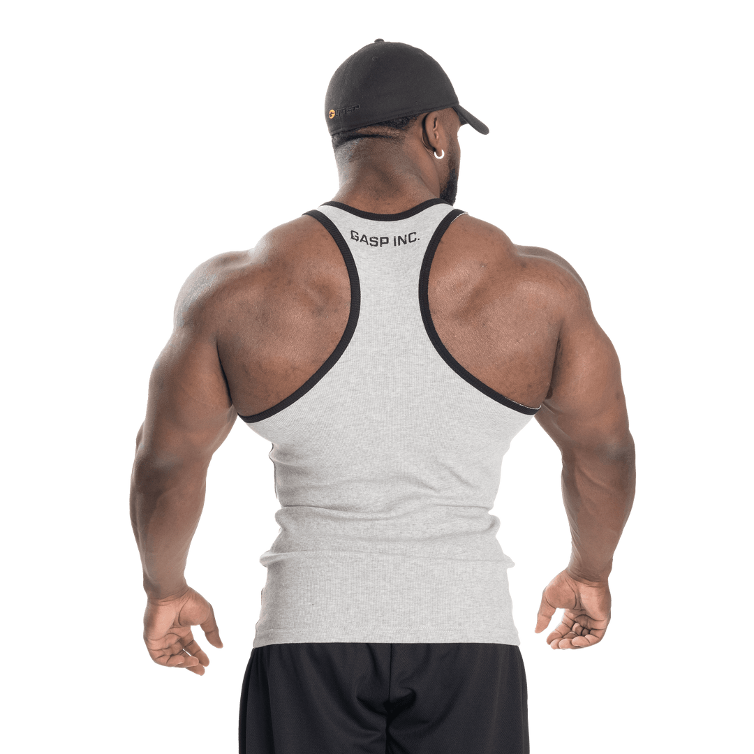 Ribbed T-back, Grey Melange - MUSL BUDDIES