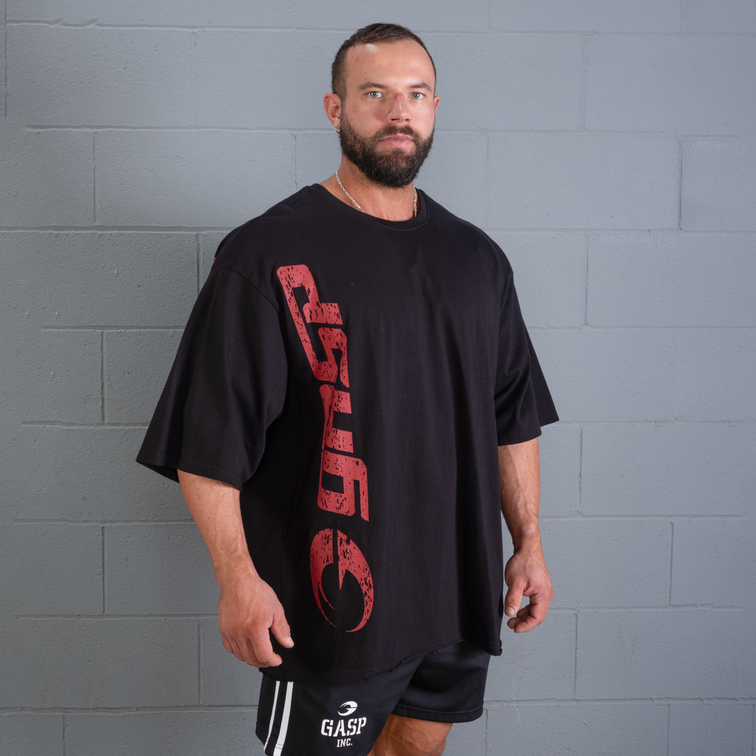 Gasp iron tee, Black/Red