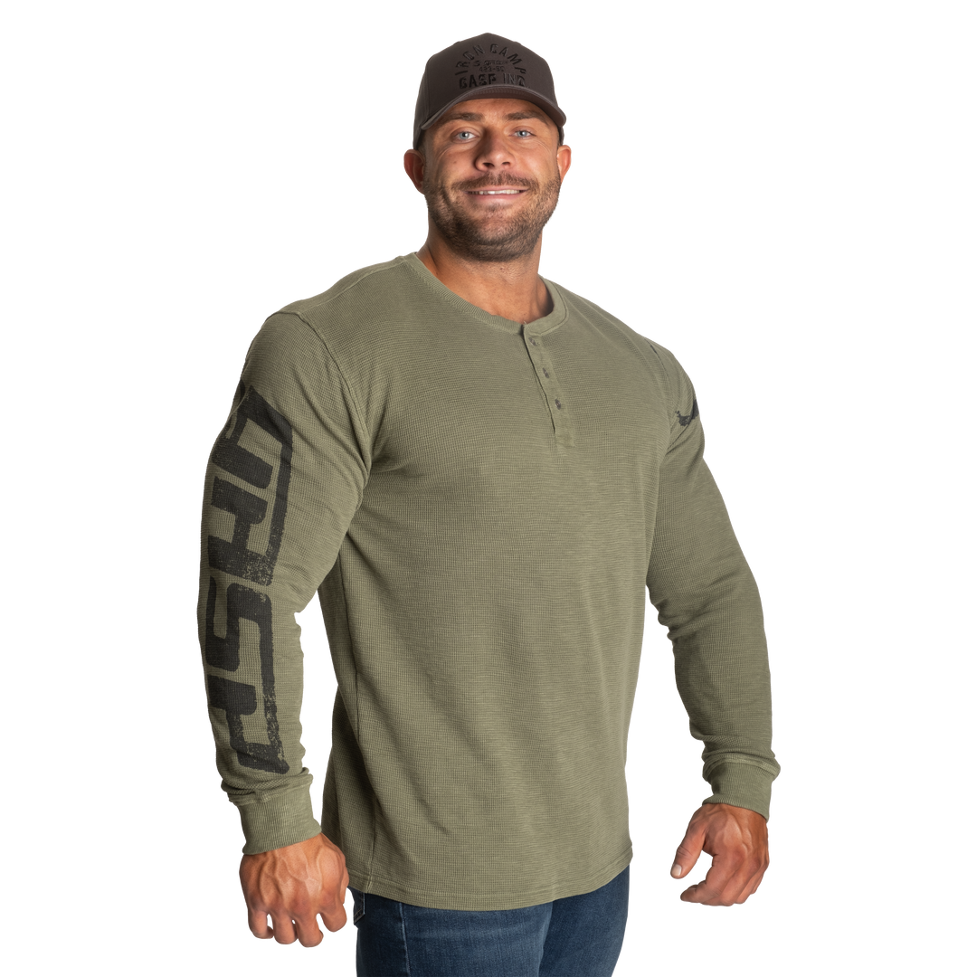 Thermal Henley, Washed Green