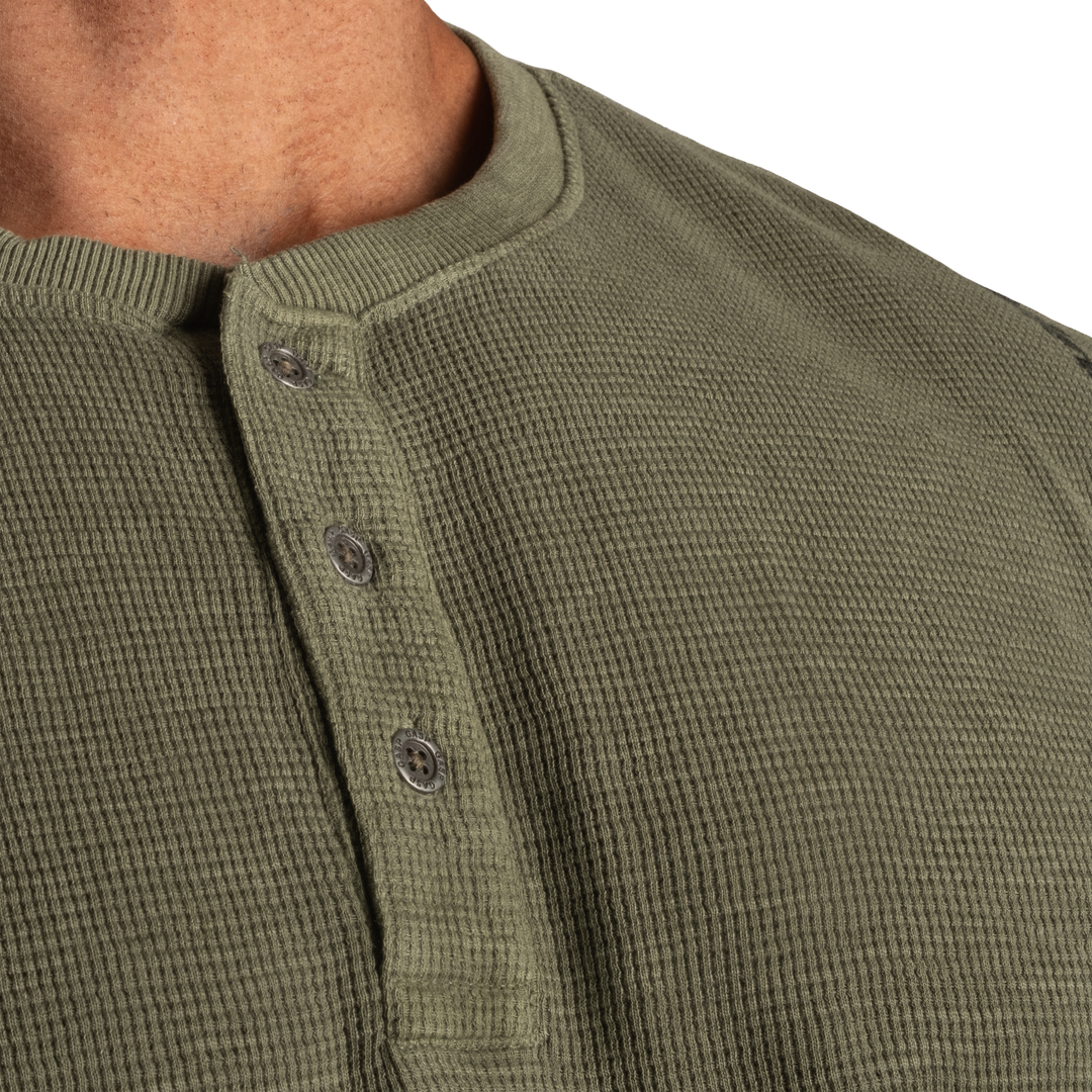 Thermal Henley, Washed Green