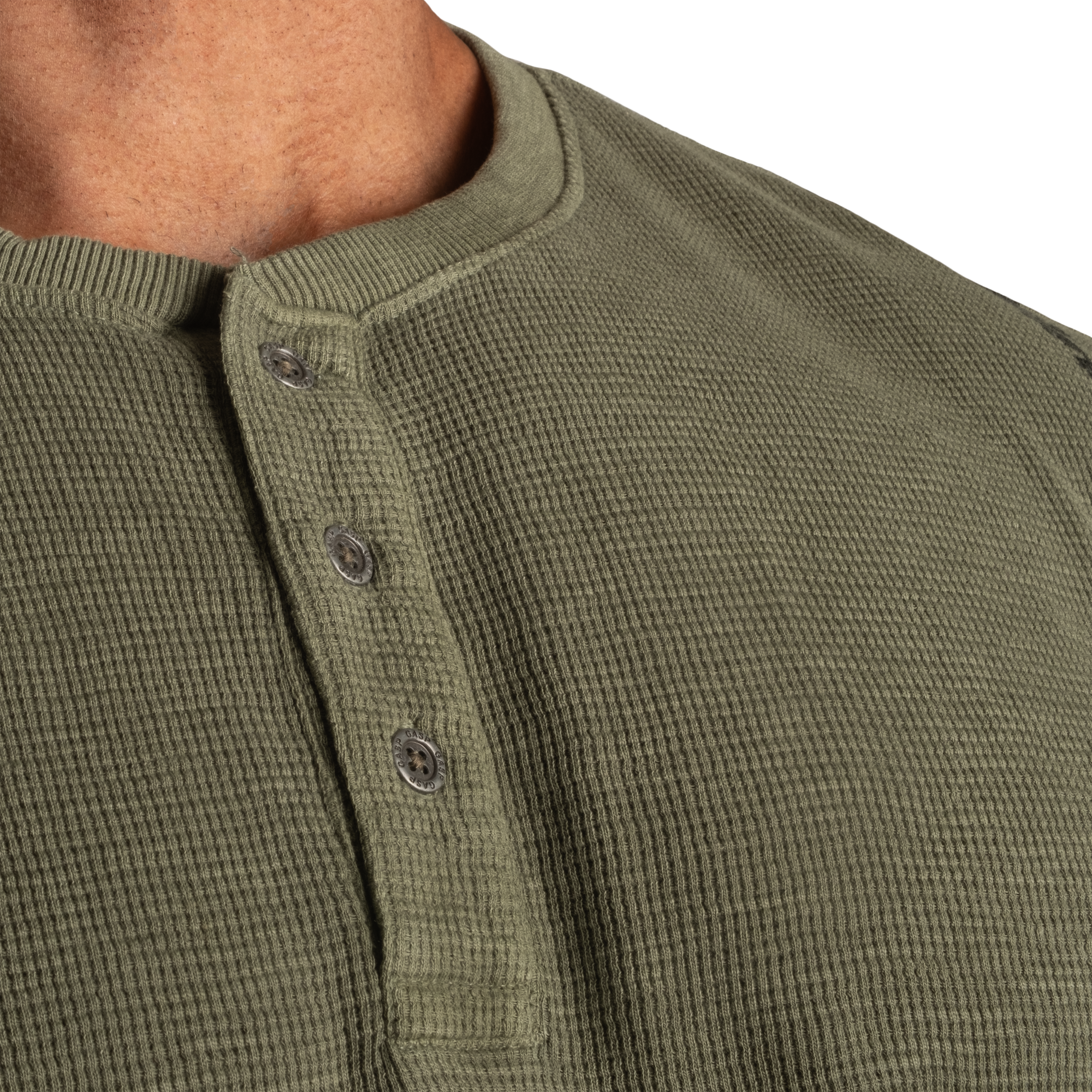 Thermal Henley, Washed Green