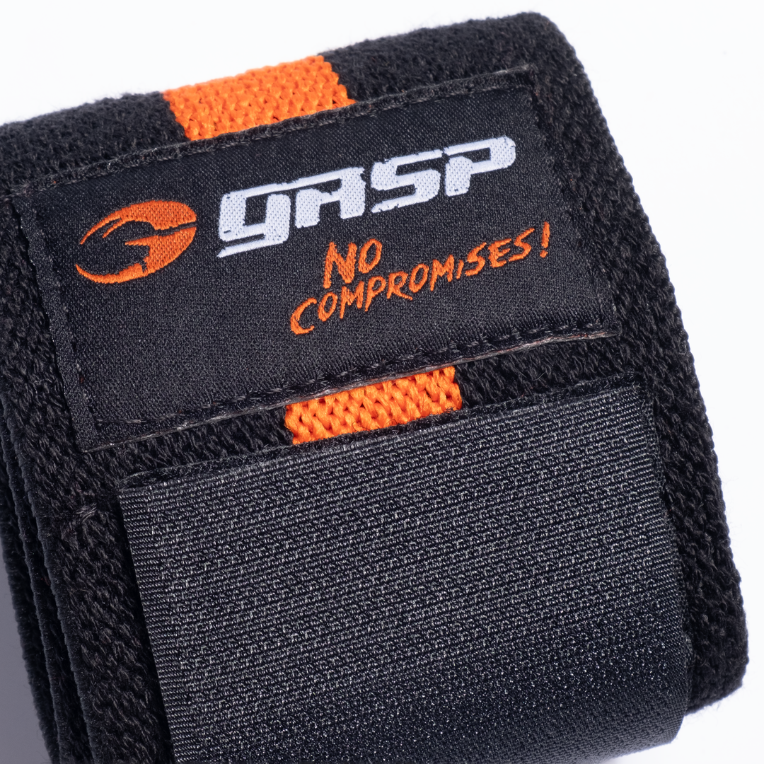 GASP 1RM wrist wraps, Black/Flame