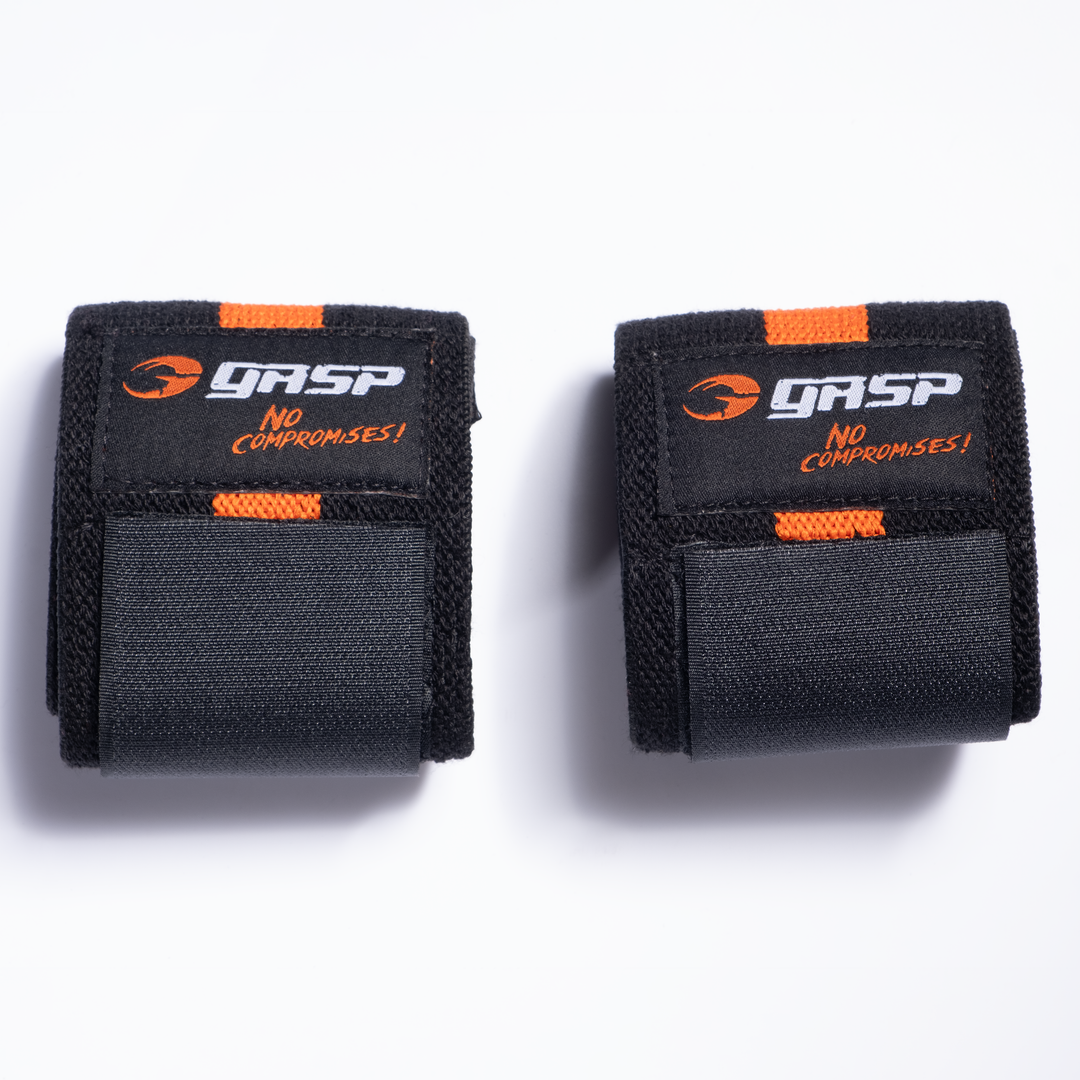 GASP 1RM wrist wraps, Black/Flame