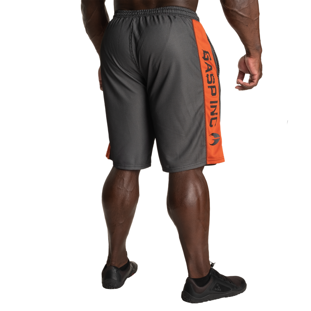 No1 mesh shorts, Black/Flame - MUSL BUDDIES