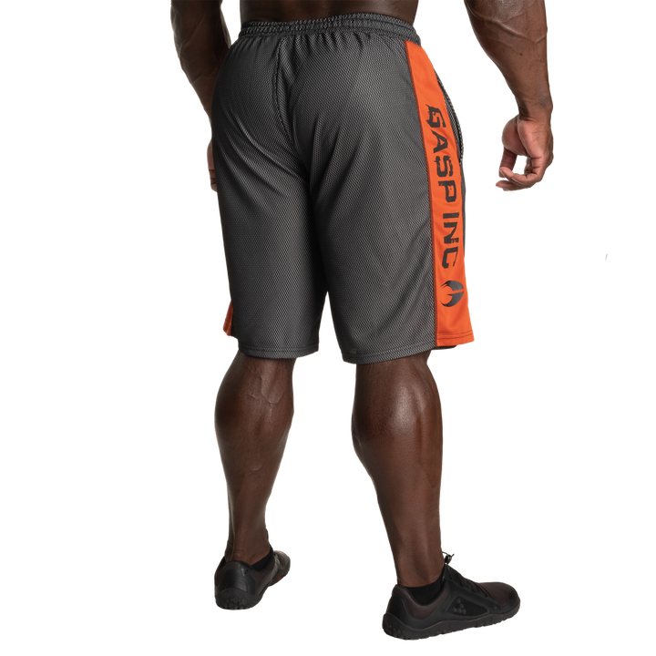 No1 mesh shorts, Black/Flame - MUSL BUDDIES