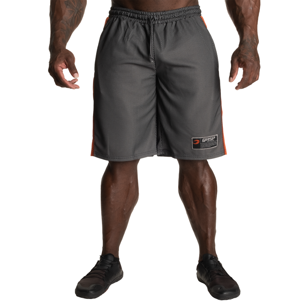 No1 mesh shorts, Black/Flame - MUSL BUDDIES