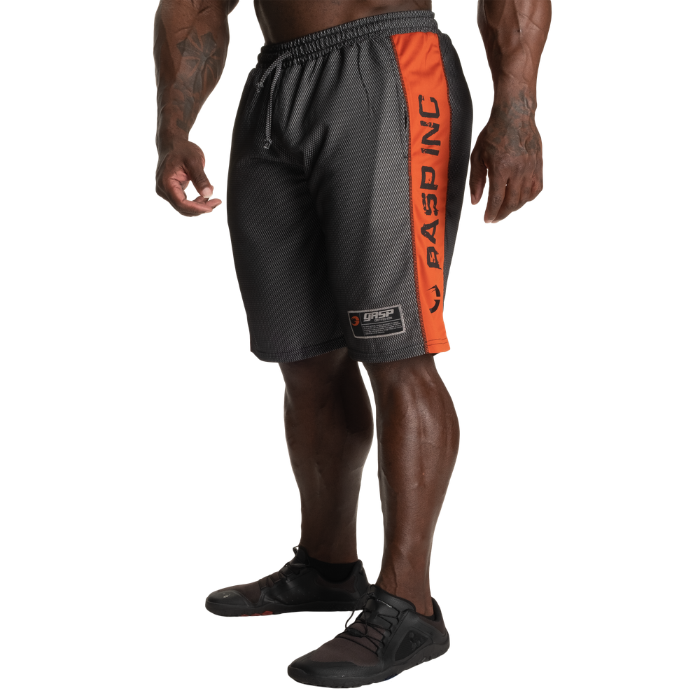 No1 mesh shorts, Black/Flame - MUSL BUDDIES