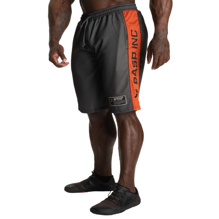 No1 mesh shorts, Black/Flame - MUSL BUDDIES