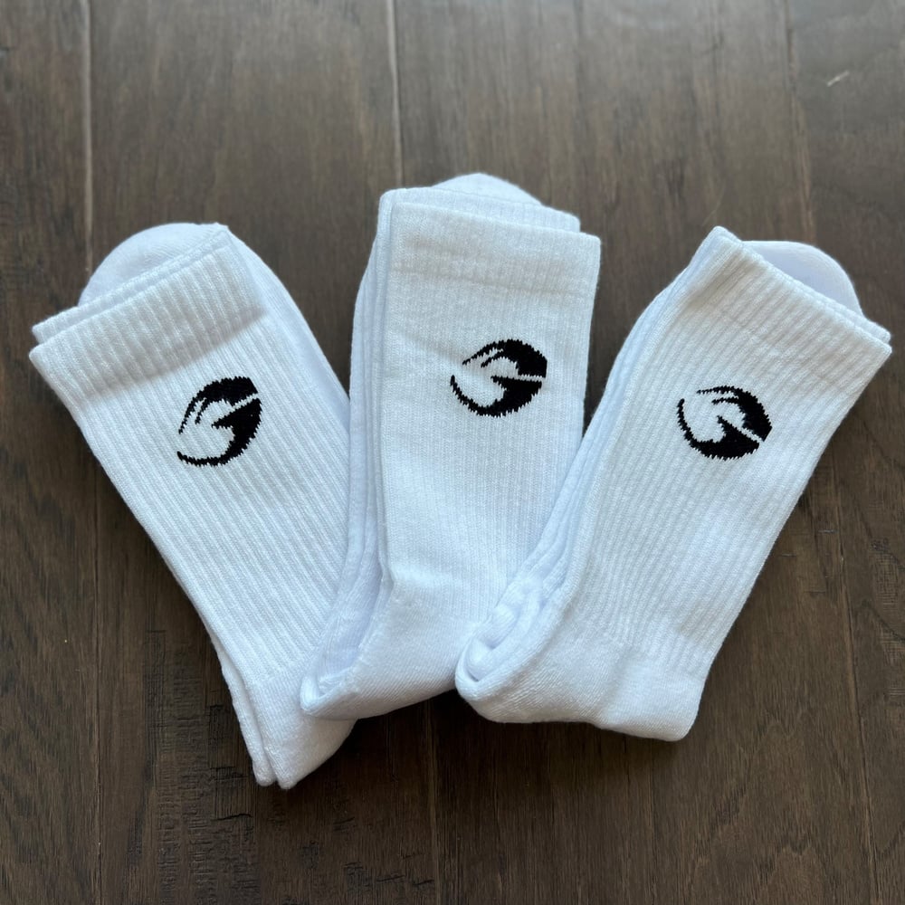 Gasp crew socks 3-pack, White - MUSL BUDDIES