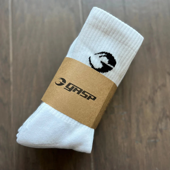 Gasp crew socks 3-pack, White - MUSL BUDDIES