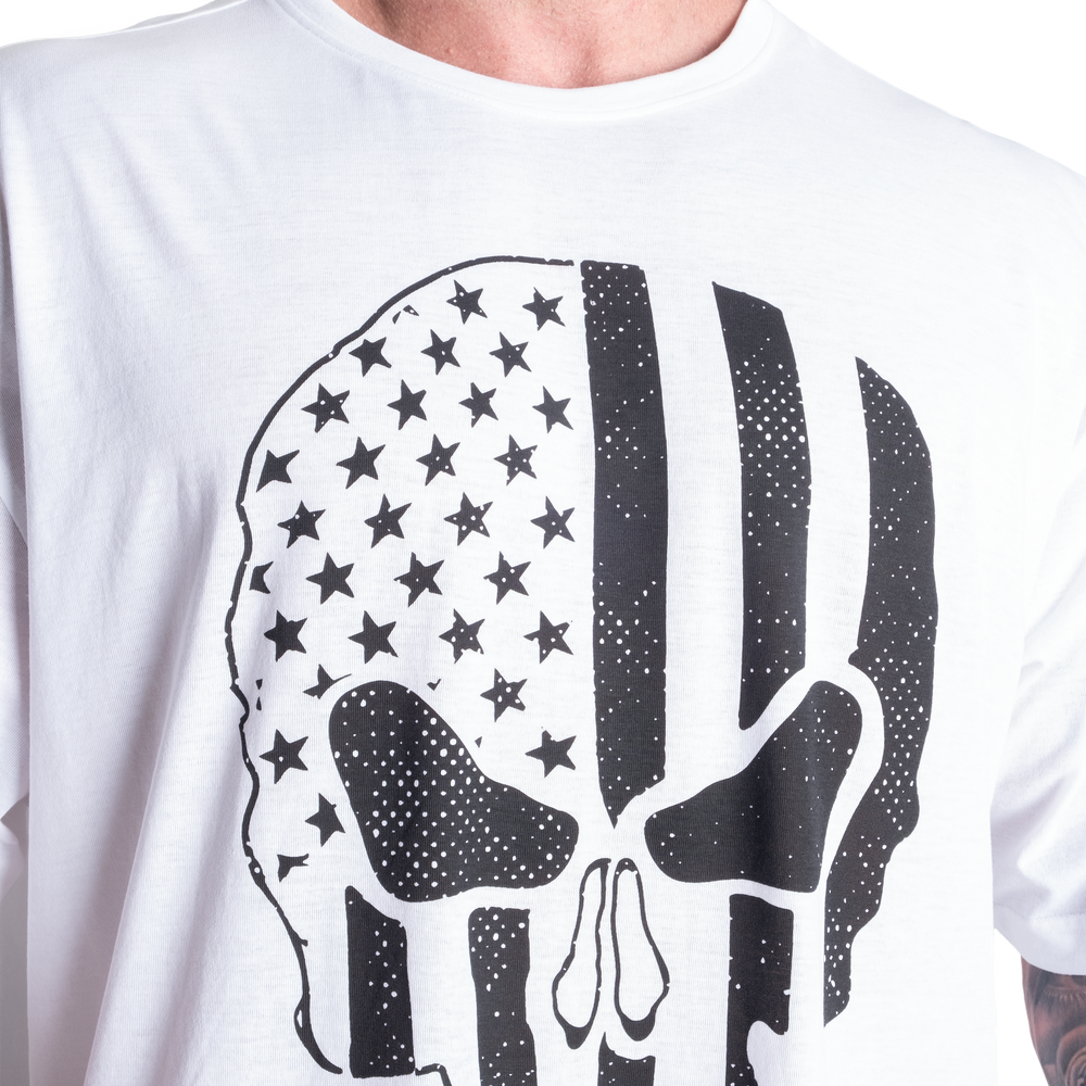 Skull Division Iron Tee, White - MUSL BUDDIES