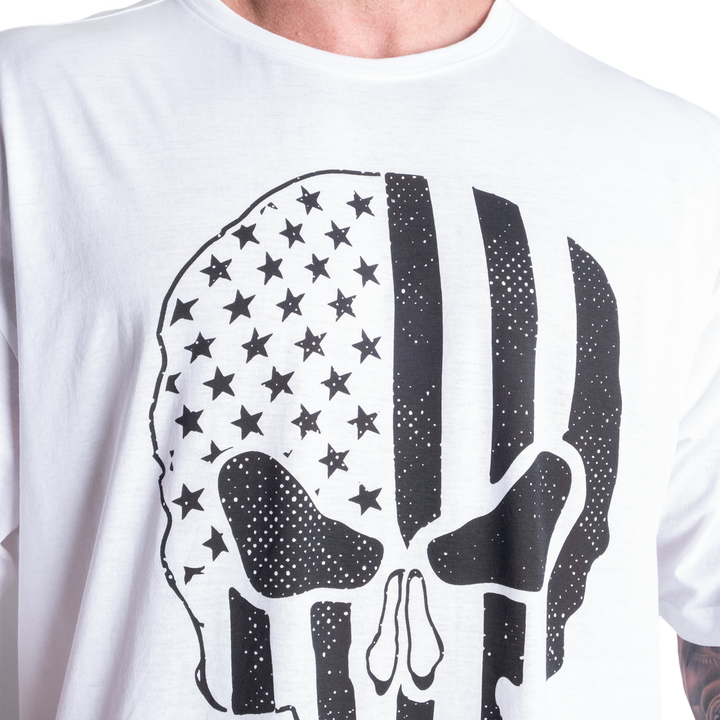 Skull Division Iron Tee, White - MUSL BUDDIES