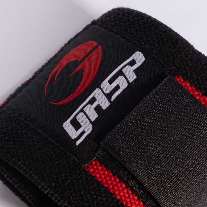 Hardcore Wrist Wraps, Black/Red - MUSL BUDDIES