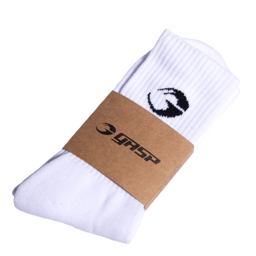 Gasp crew socks 1-p, White - MUSL BUDDIES