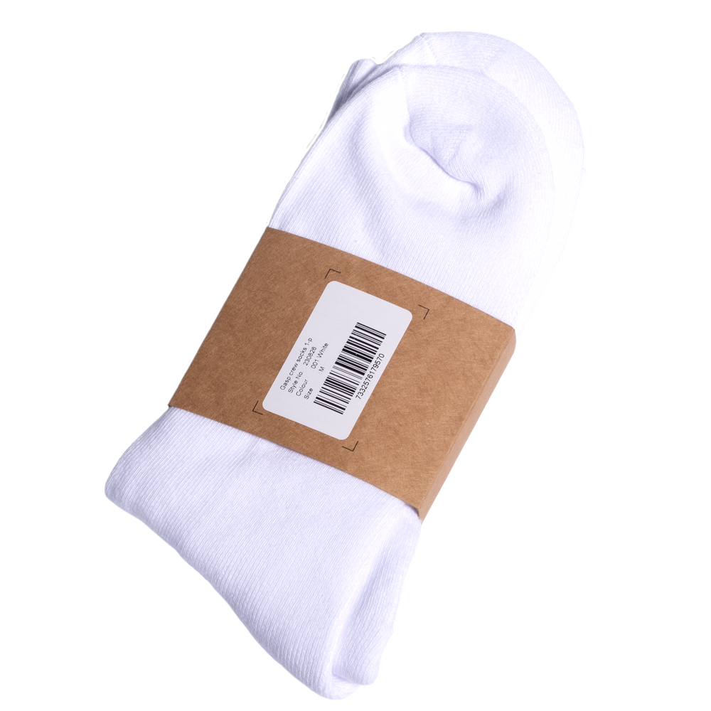 Gasp crew socks 1-p, White - MUSL BUDDIES