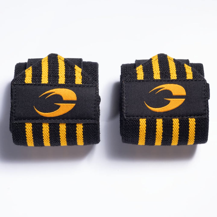 Hardcore Wrist Wraps 18 inch, Black/Yellow - MUSL BUDDIES