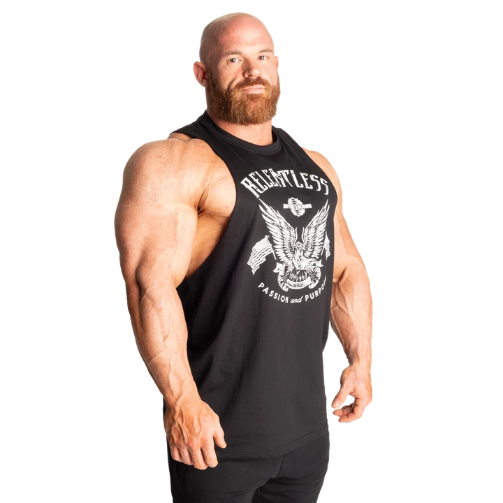 Relentless Cut Out Tank, Black/White