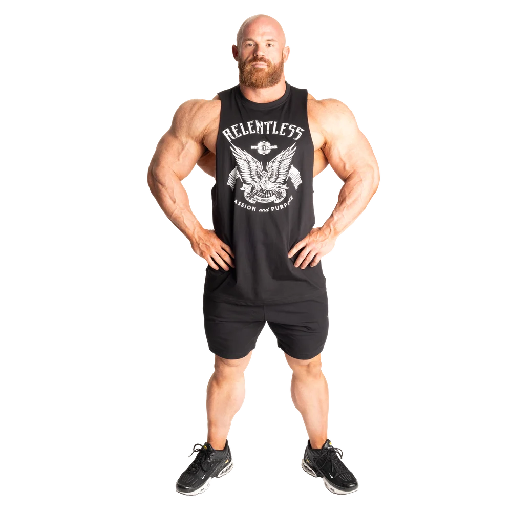 Relentless Cut Out Tank, Black/White