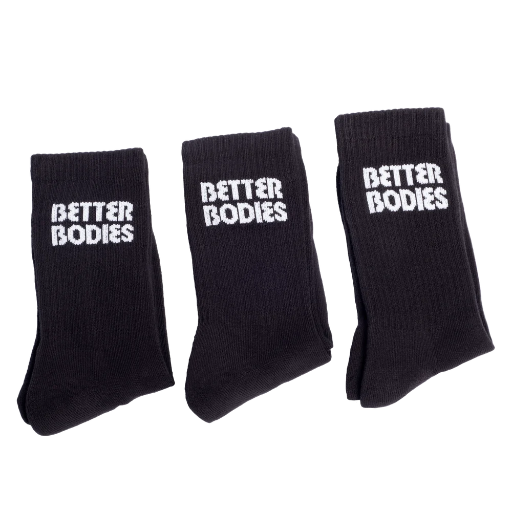 Better Bodies Crew Socks 3-pack, Black