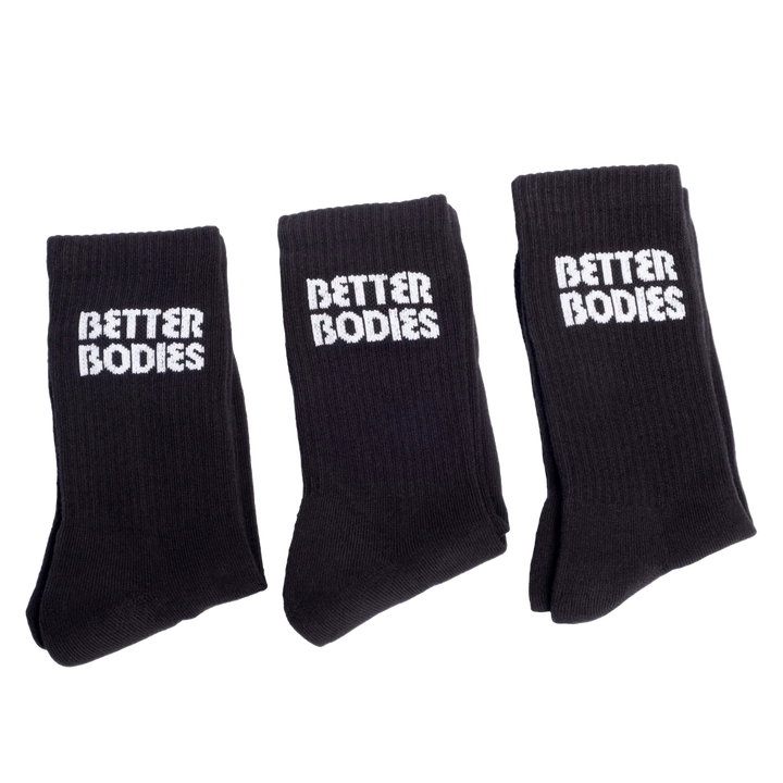 Better Bodies Crew Socks 3-pack, Black