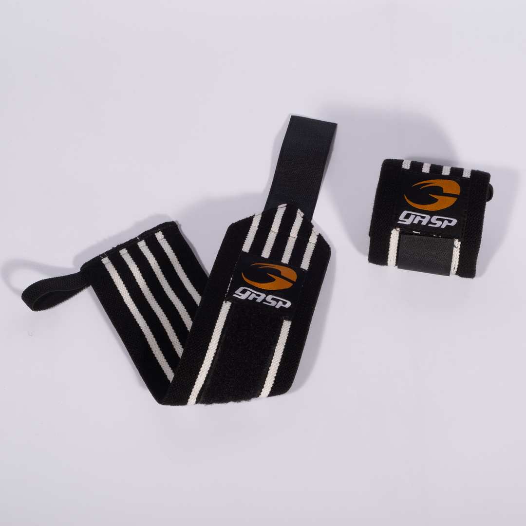 Hardcore Wrist Wraps, Black/White - MUSL BUDDIES