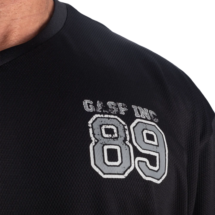 V-Neck Mesh Iron Tee, Black