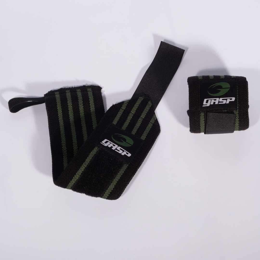 Hardcore Wrist Wraps, Black/Green - MUSL BUDDIES