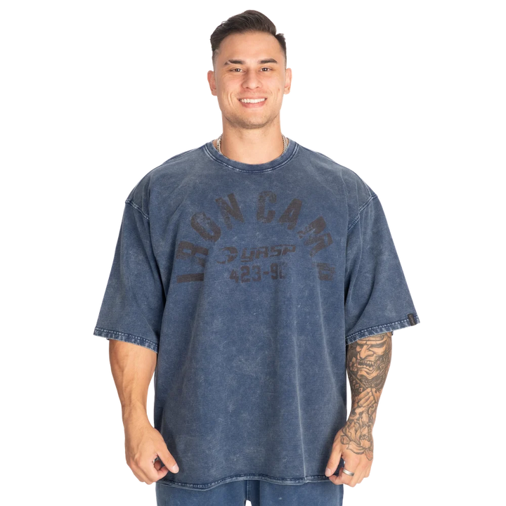 Iron Camp Iron Tee, Washed Blue