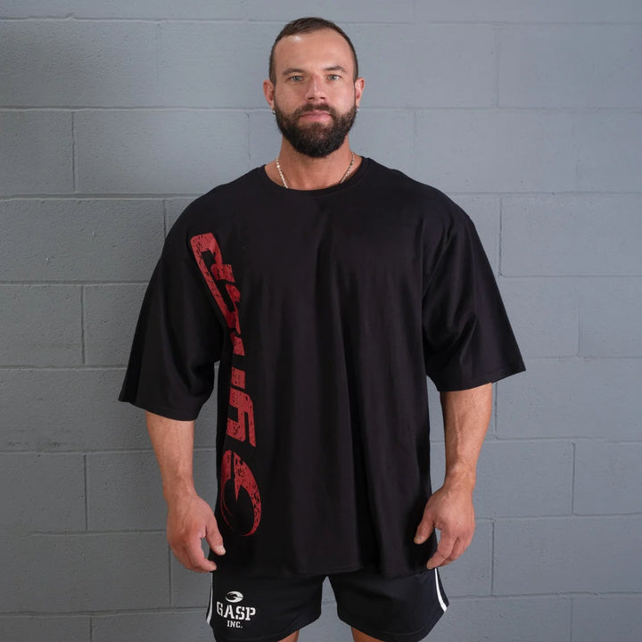 Gasp iron tee, Black/Red