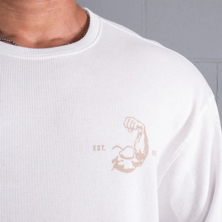 Muscle Iron Thermal Tee, White/Desert