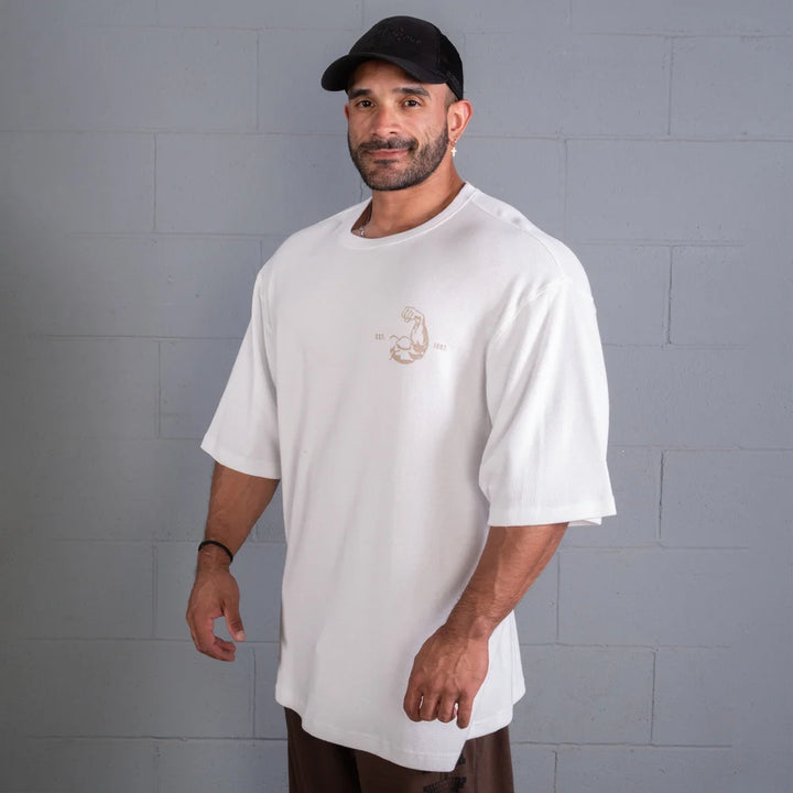 Muscle Iron Thermal Tee, White/Desert