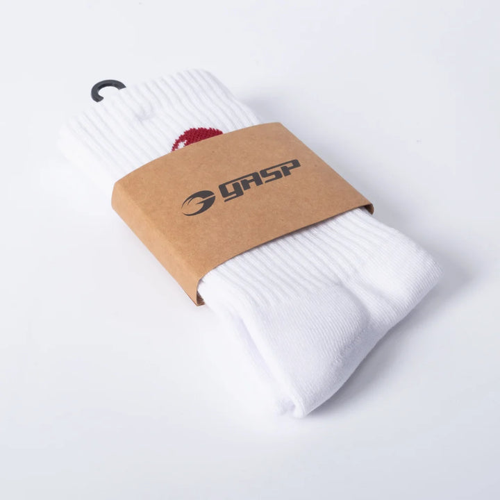 Gasp crew socks 1-p , White/red