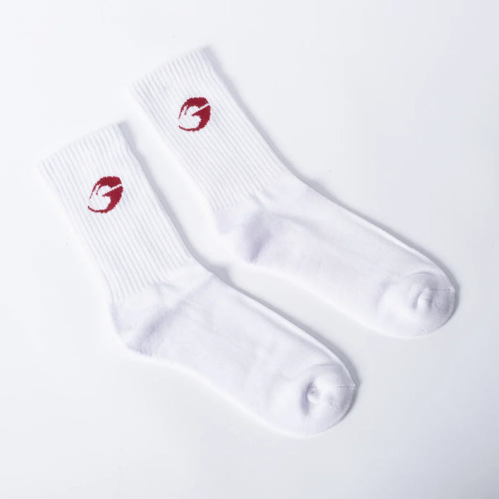 Gasp crew socks 1-p , White/red