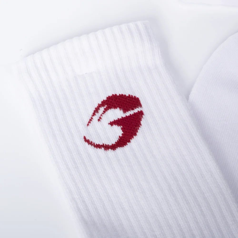Gasp crew socks 1-p , White/red