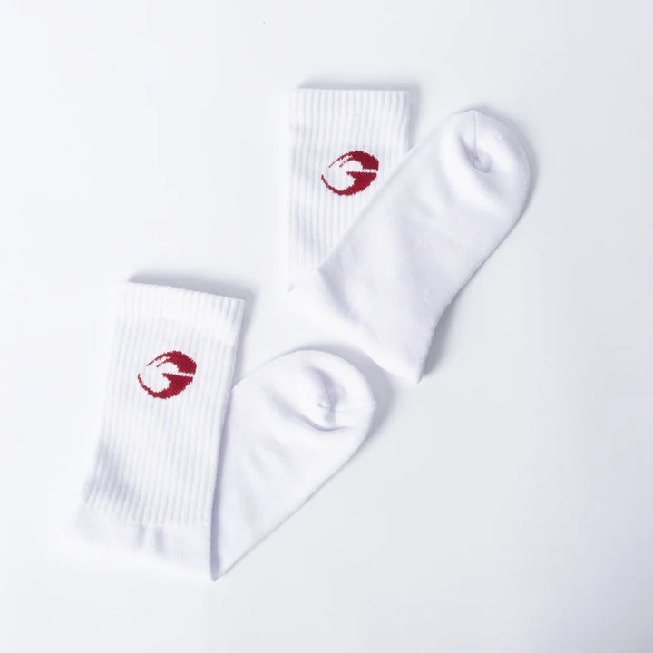 Gasp crew socks 1-p , White/red