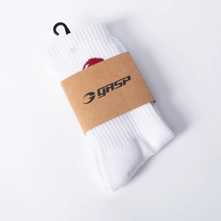 Gasp crew socks 1-p , White/red