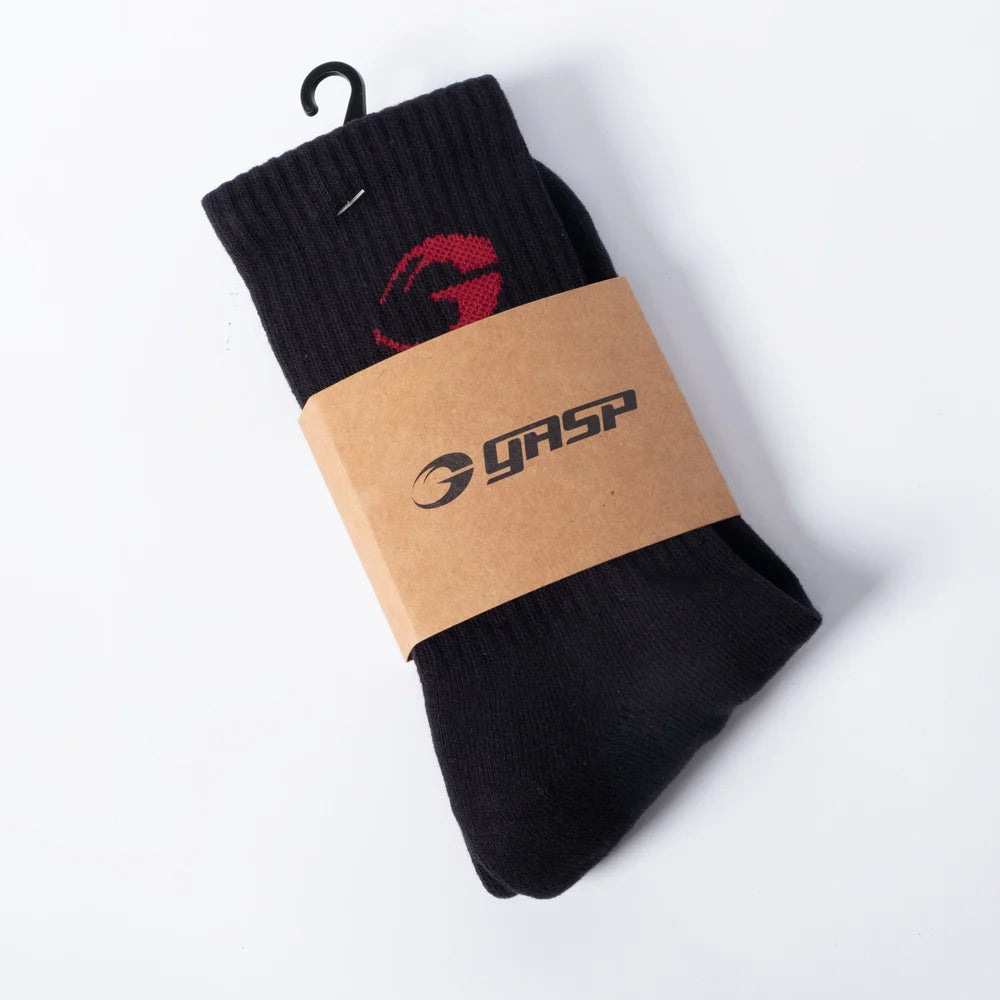 Gasp crew socks 1-p , Black/Red