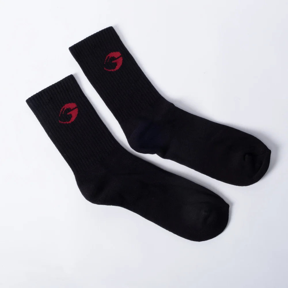 Gasp crew socks 1-p , Black/Red