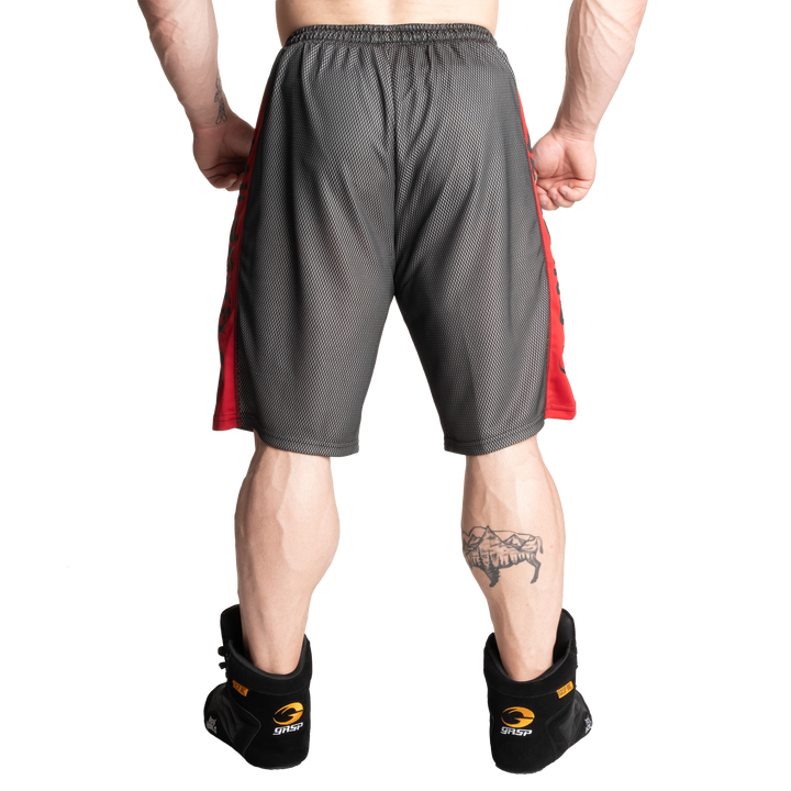 No1 mesh shorts, Black / Red - MUSL BUDDIES